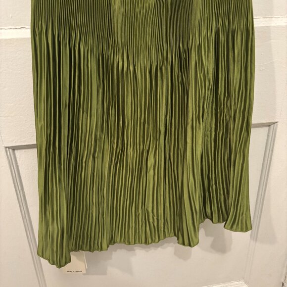 Abercrombie | Women's Strapless Pleat Release Midi Dress | Green - Picture 4 of 7